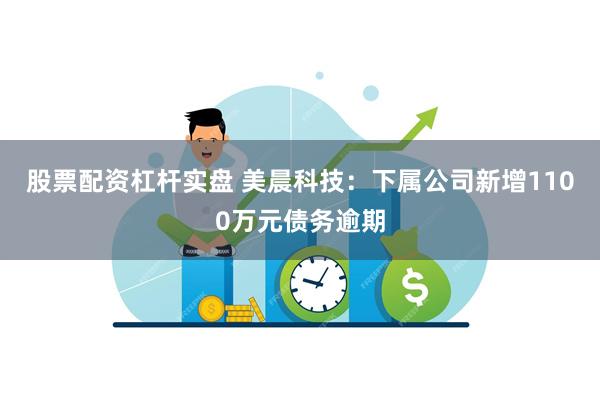 股票配资杠杆实盘 美晨科技：下属公司新增1100万元债务逾期