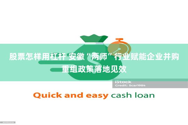 股票怎样用杠杆 安徽“两师”行业赋能企业并购重组政策落地见效